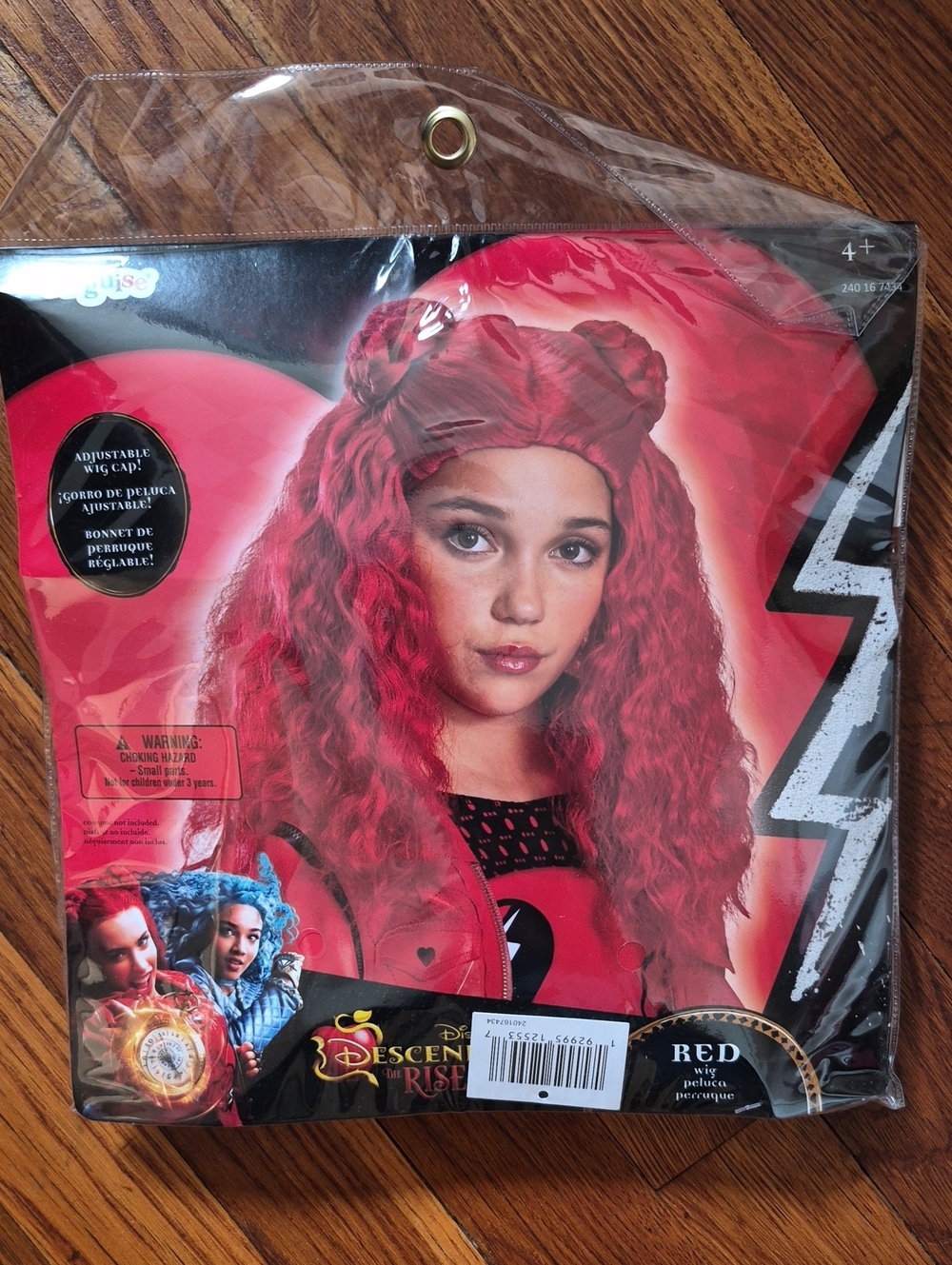 Disney Red "Rise of Red" Inspired Kids Costume Top with Black Mesh Sleeves - Picture 6 of 6